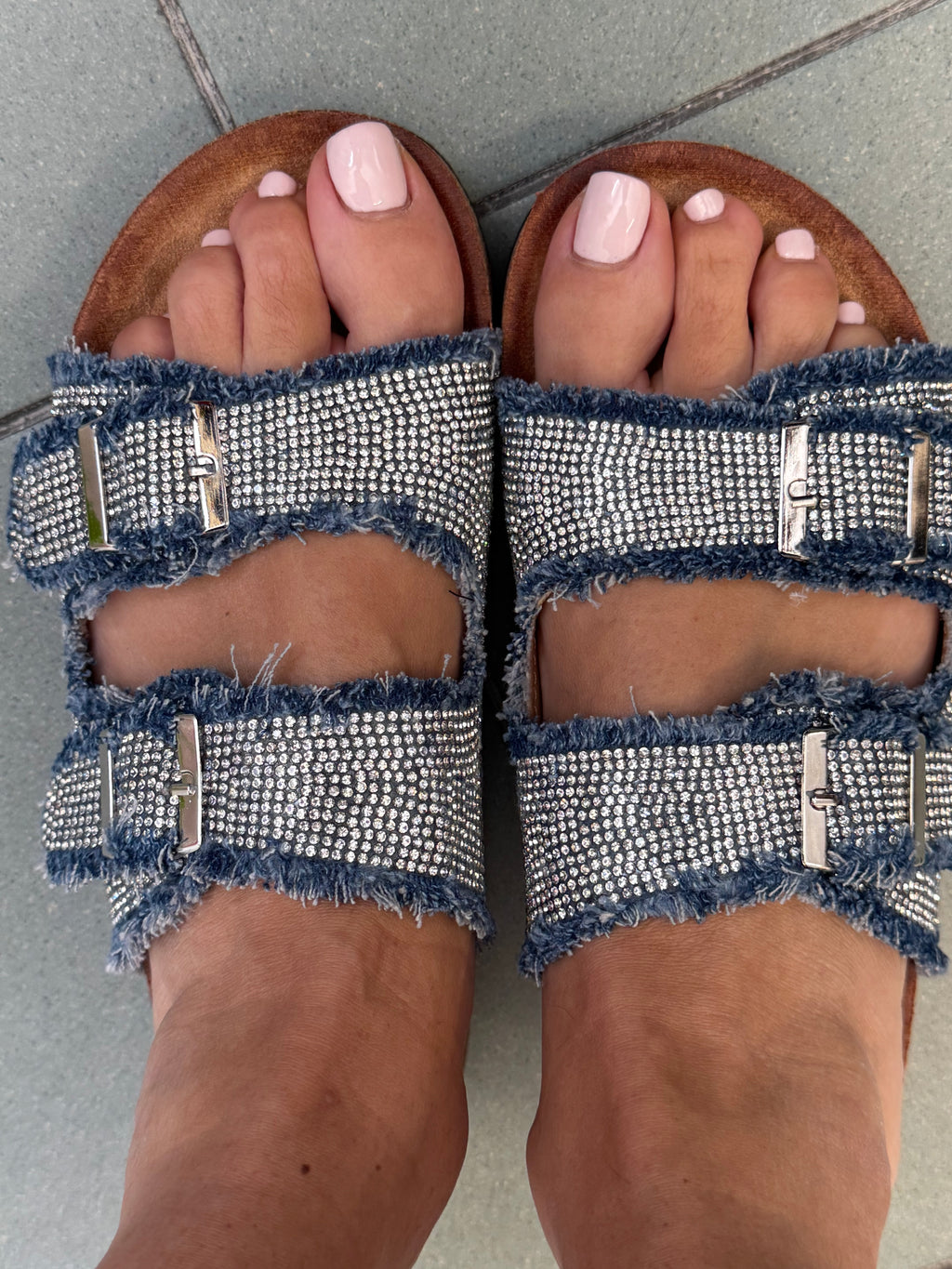 Ciabatta stile Birkenstock denim