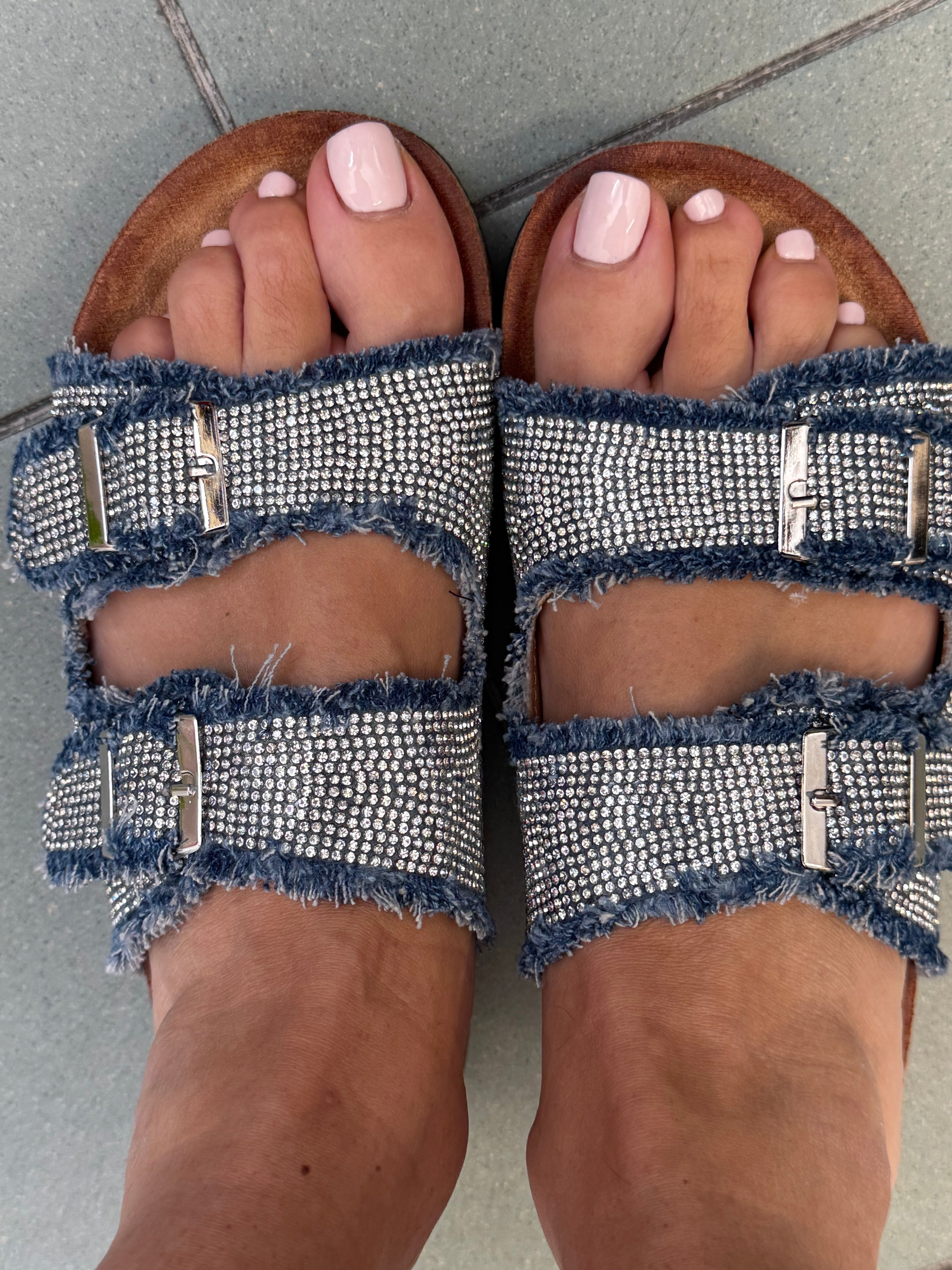 Ciabatta stile Birkenstock denim