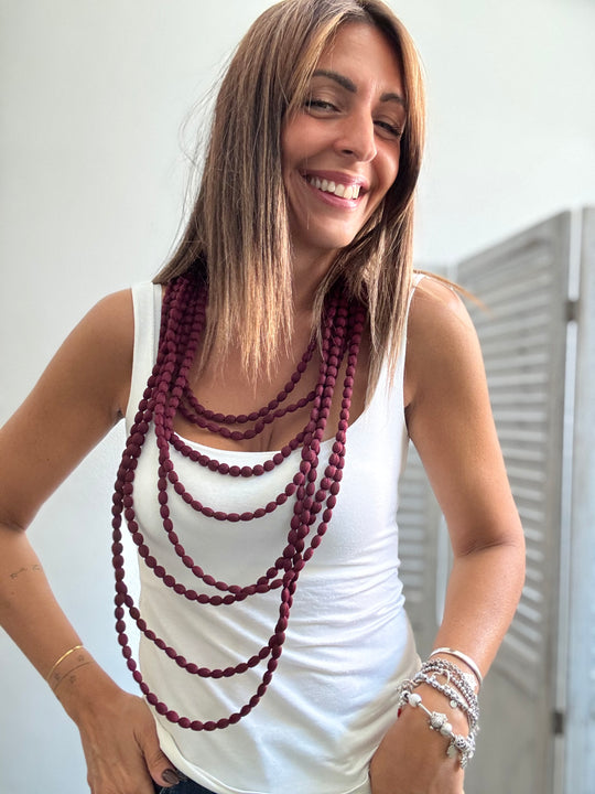 Collana doppi giri in tessuto