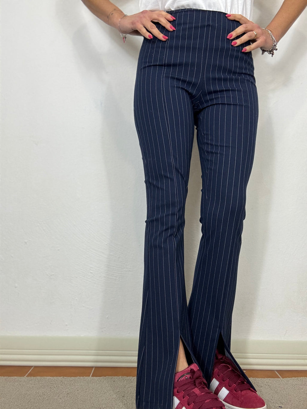 Il pantalone di viscosa gessato