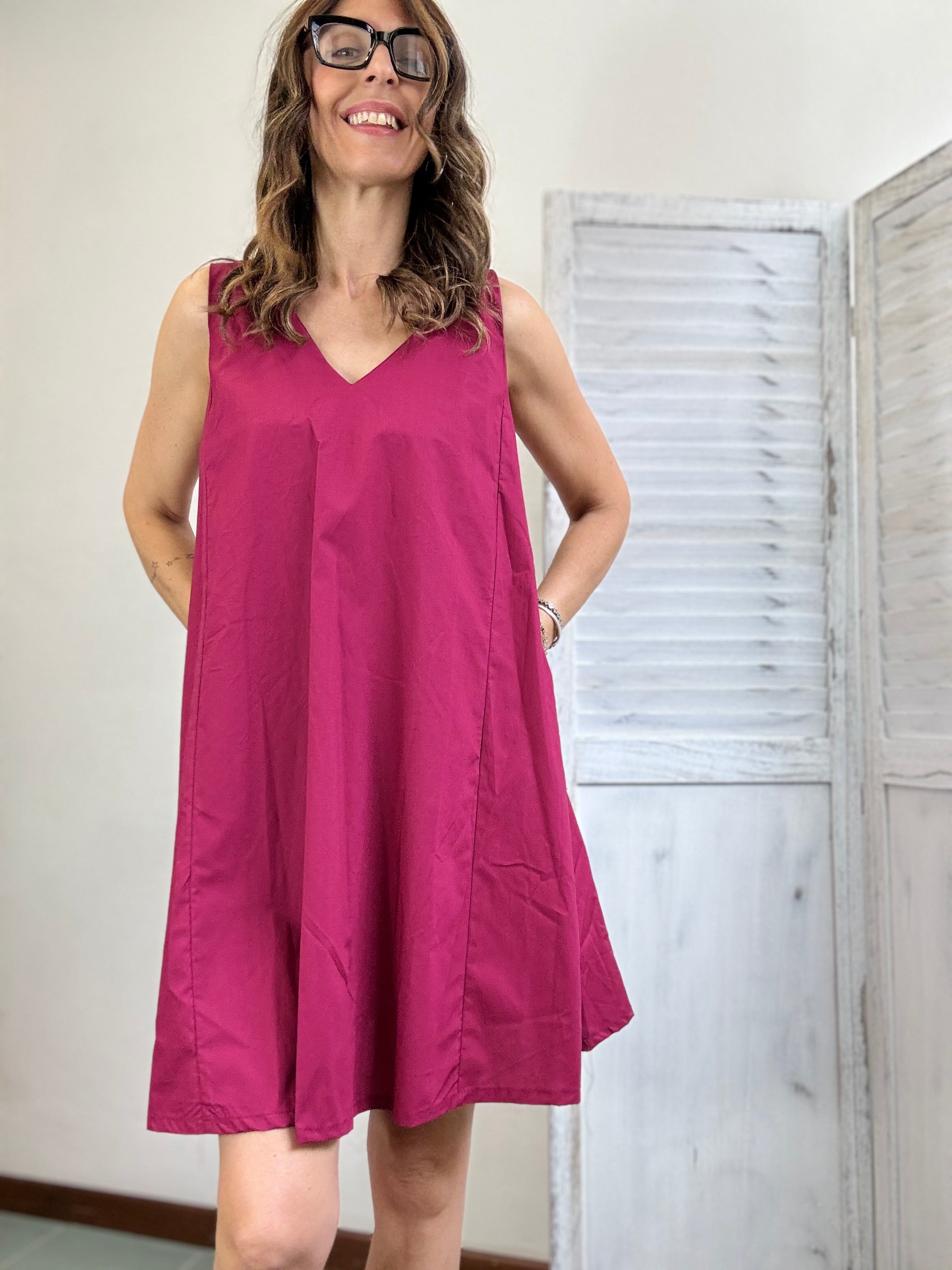 Abito cotone con fiocco dietro