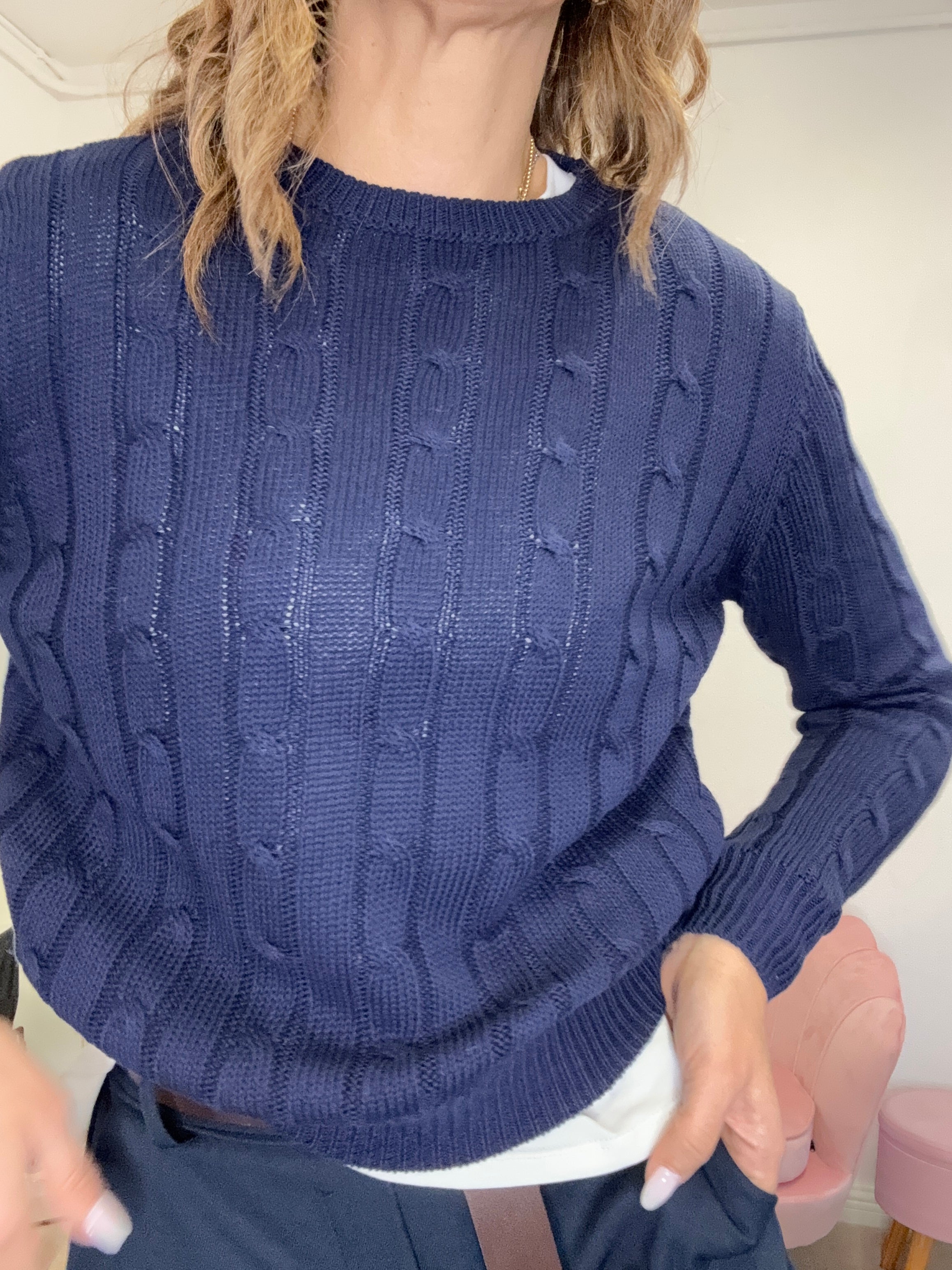 Pull in cotone con le trecce