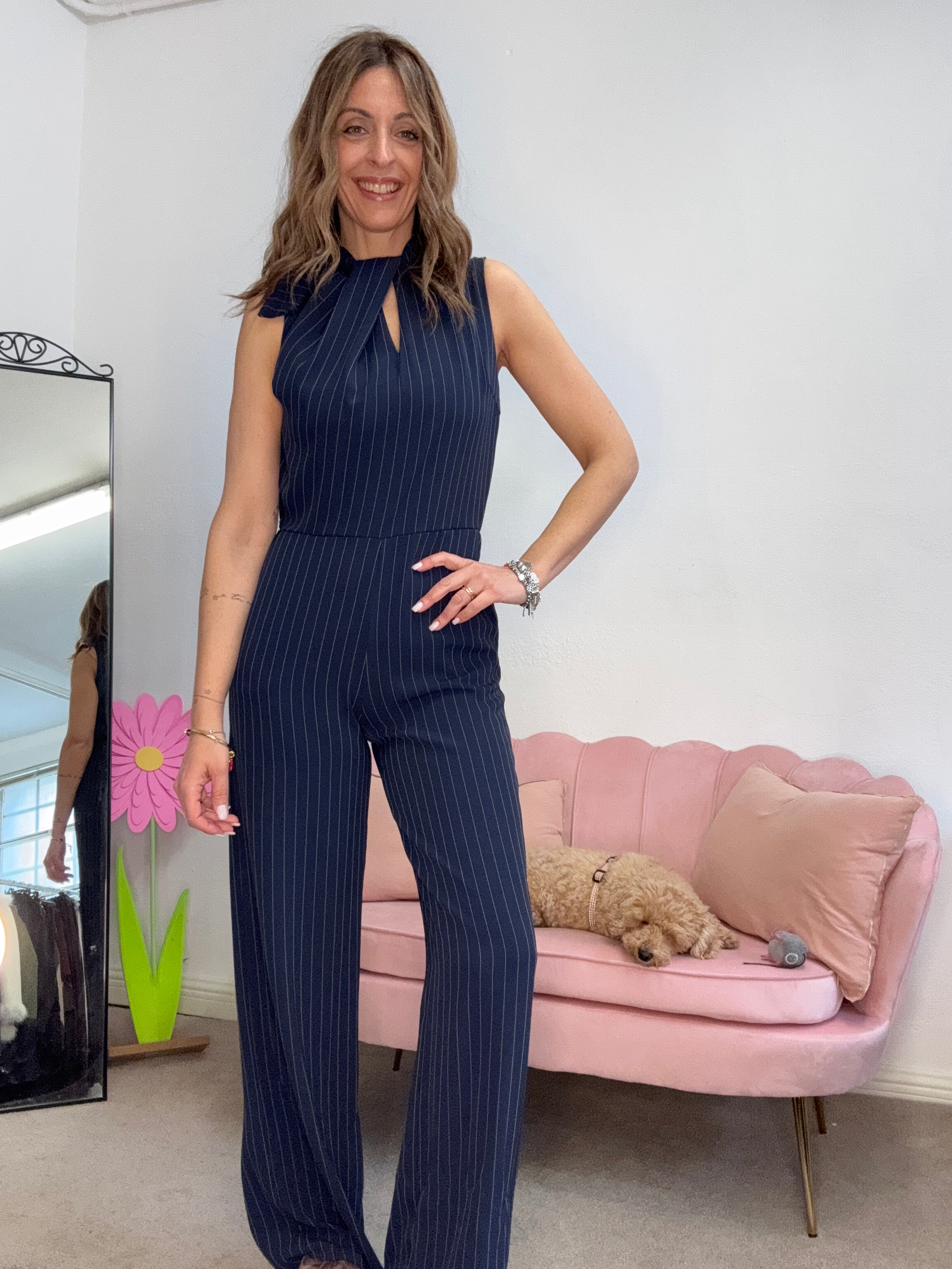 La tuta elegance gessata