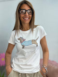 La t-shirt col cane glitter