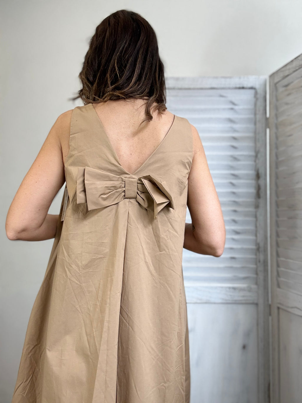 Abito cotone con fiocco dietro