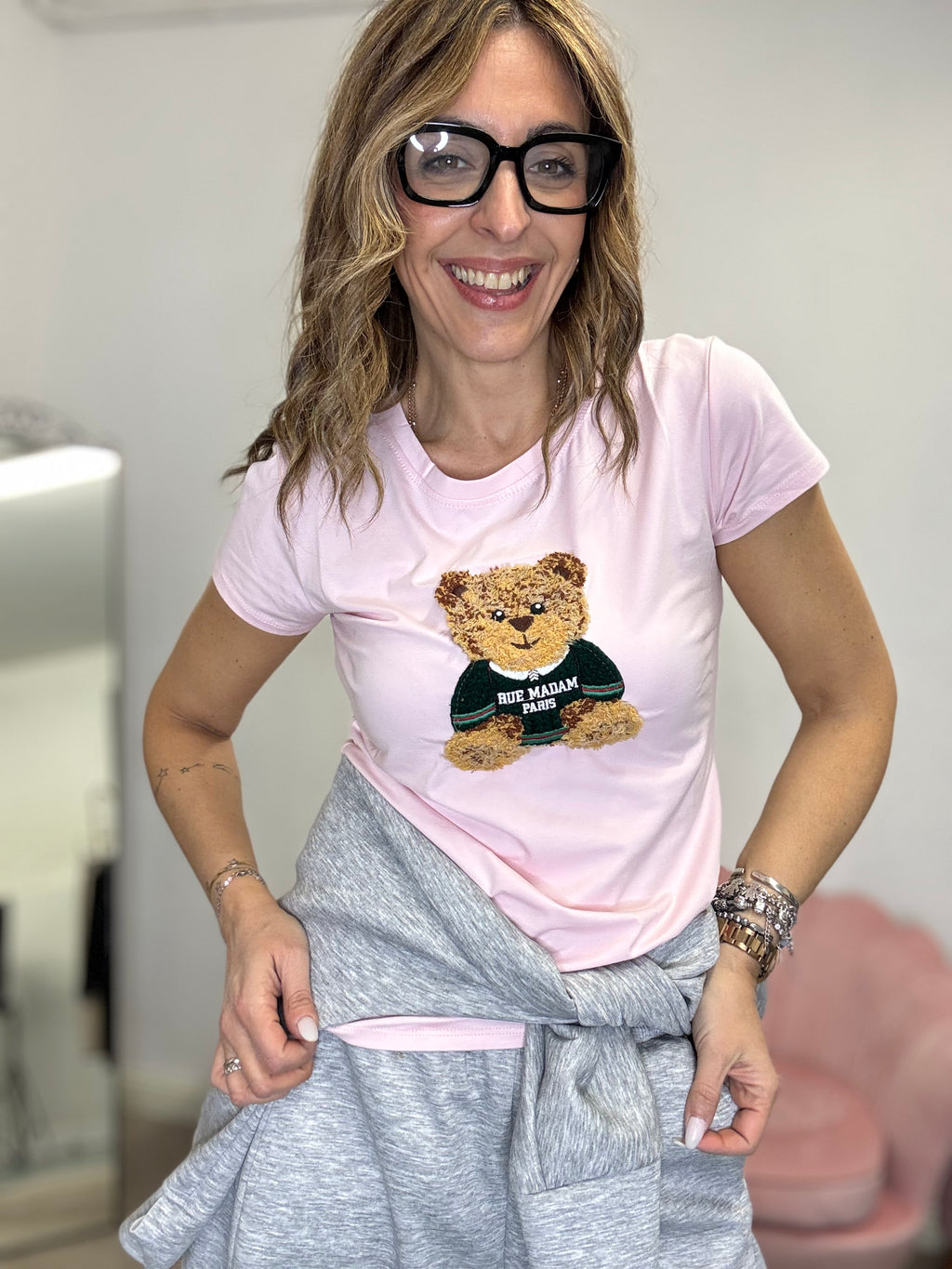 La t-shirt Teddy rosa