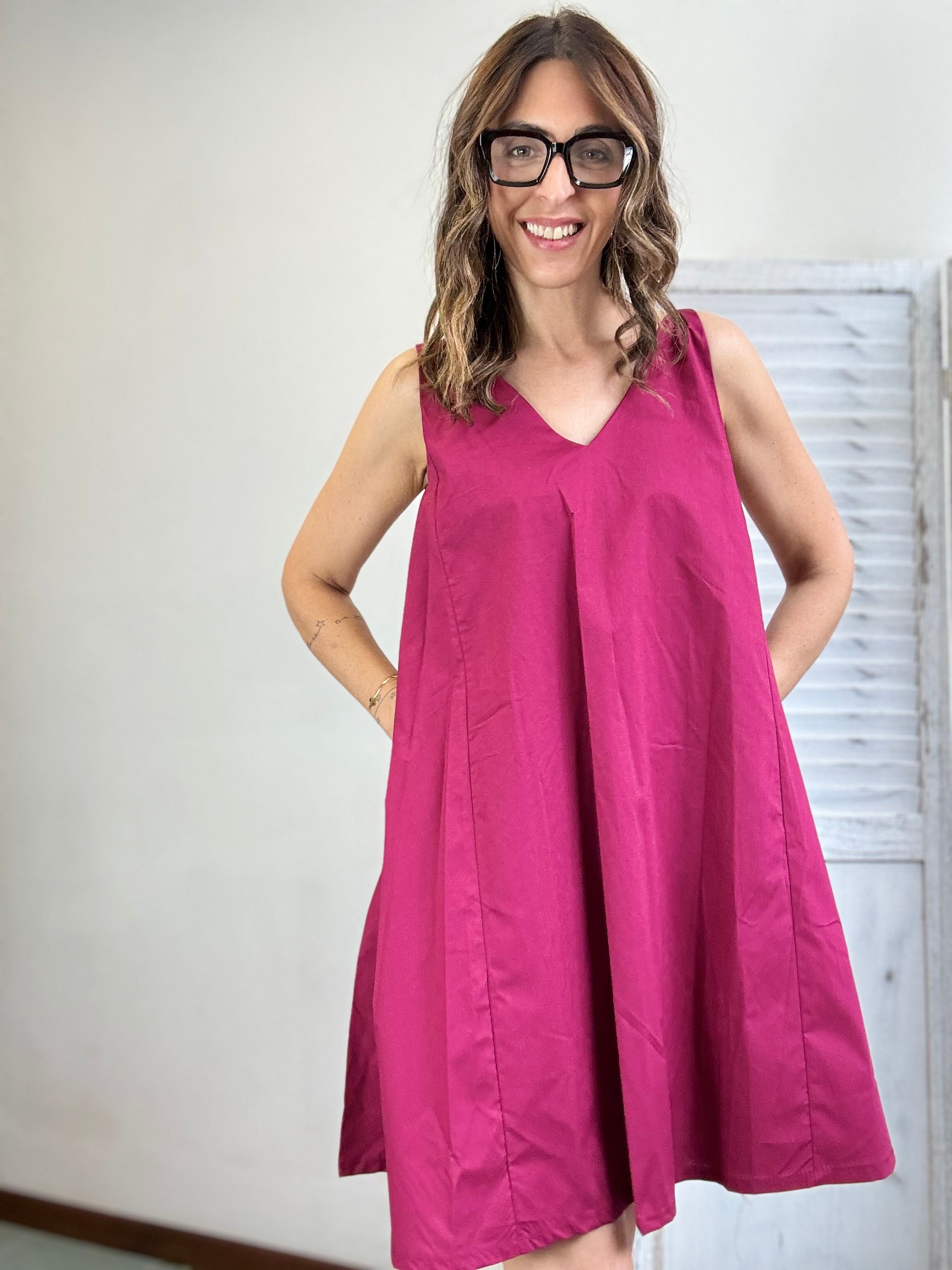 Abito cotone con fiocco dietro