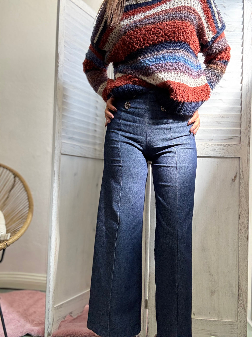 Il jeans 3/4 vita alta