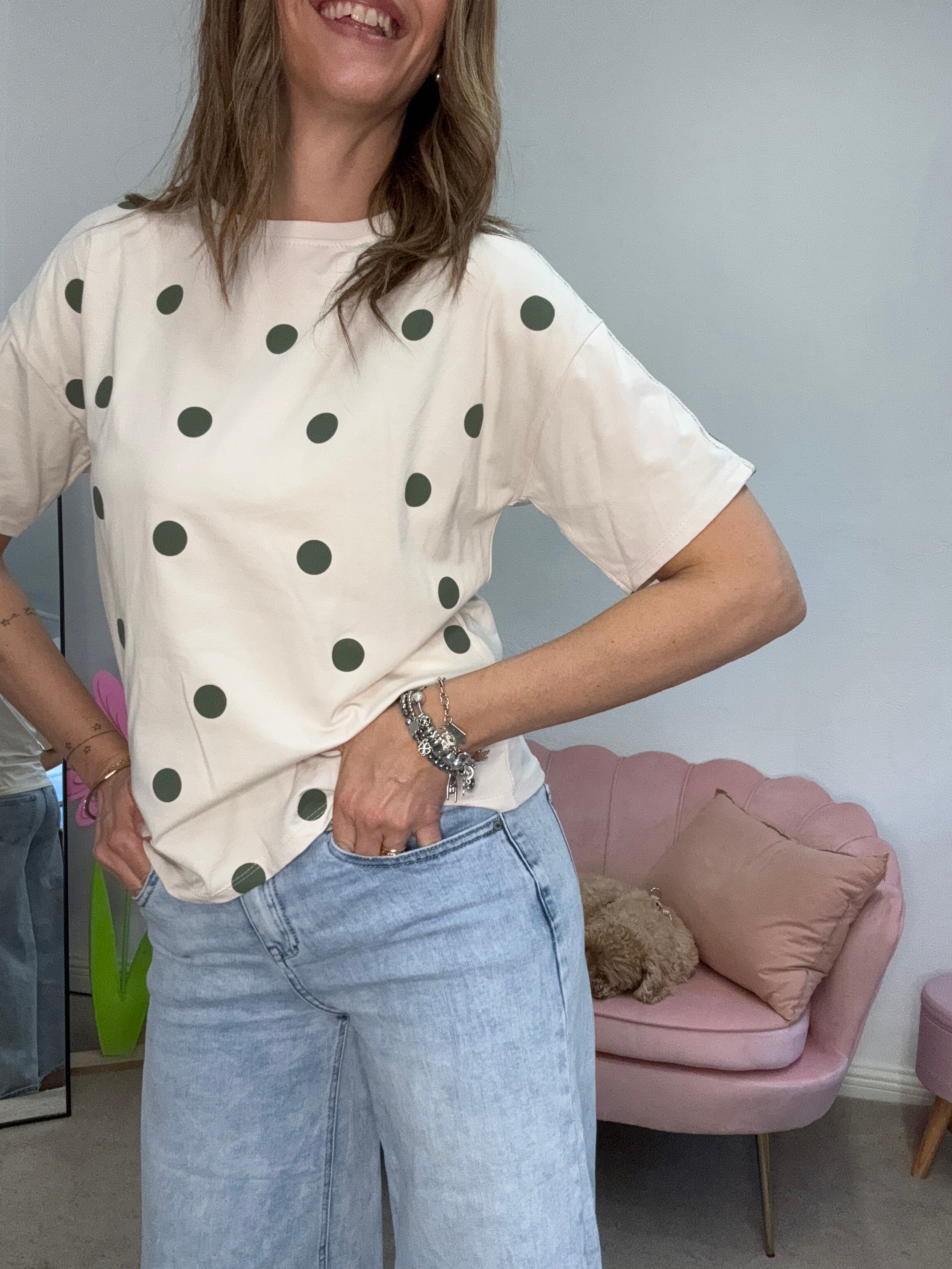 La t-shirt pois e righe