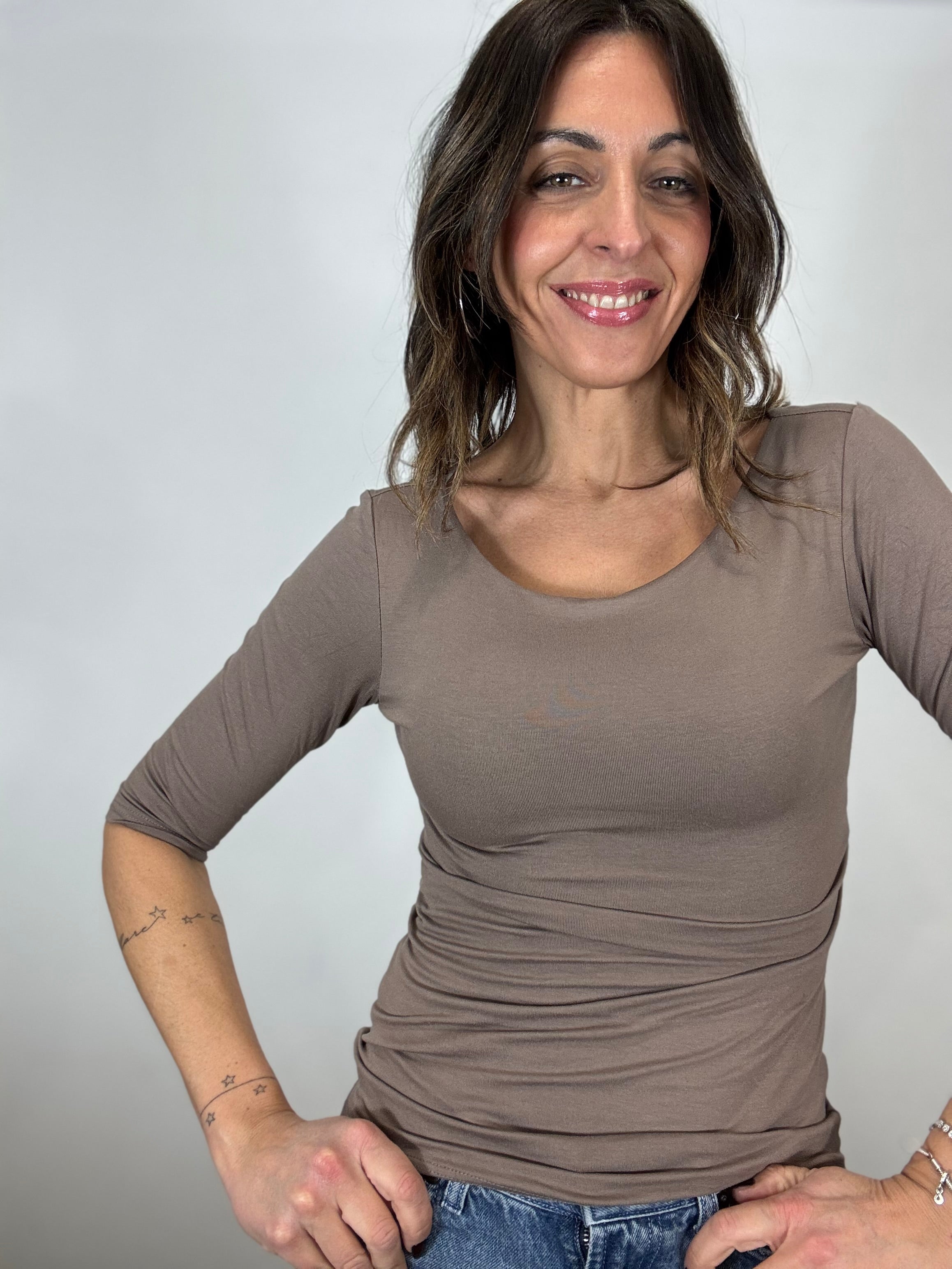 T-shirt basica manica a 3/4