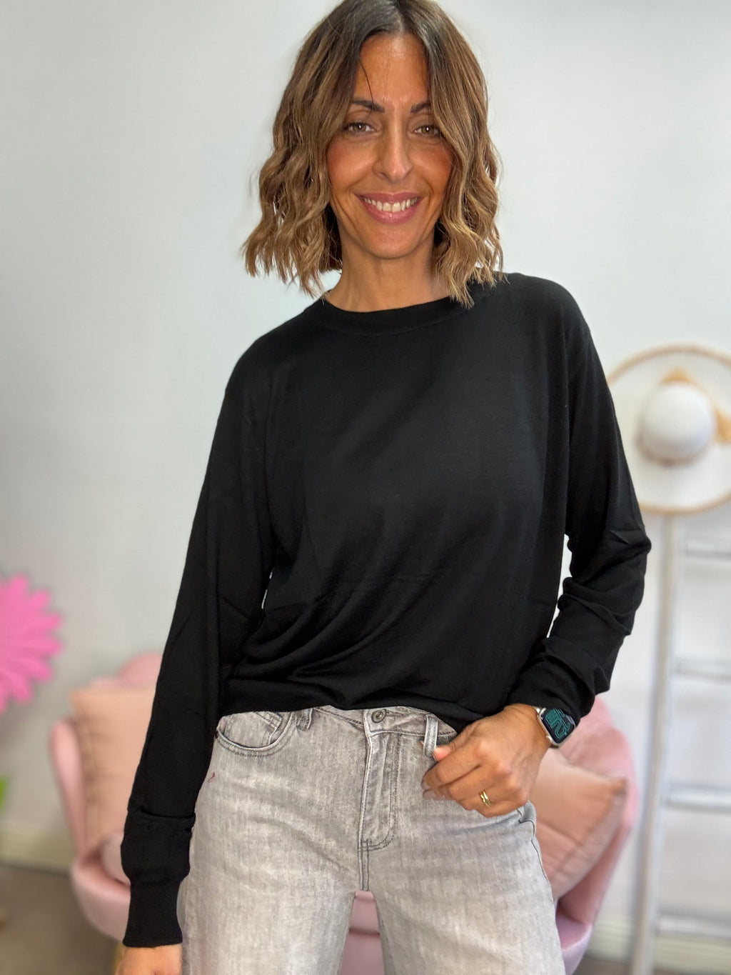 Il pull sottile in misto cachemire