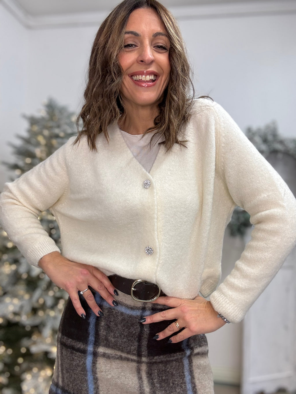 Il caldo cardigan coi bottoni preziosi