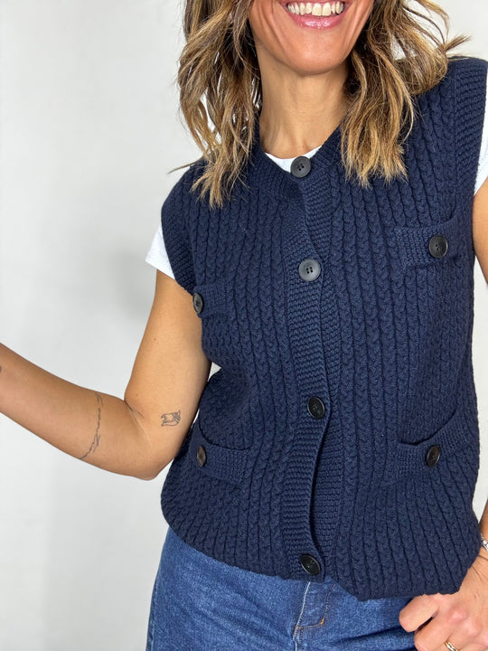 Il gilet in maglia in 3 colori