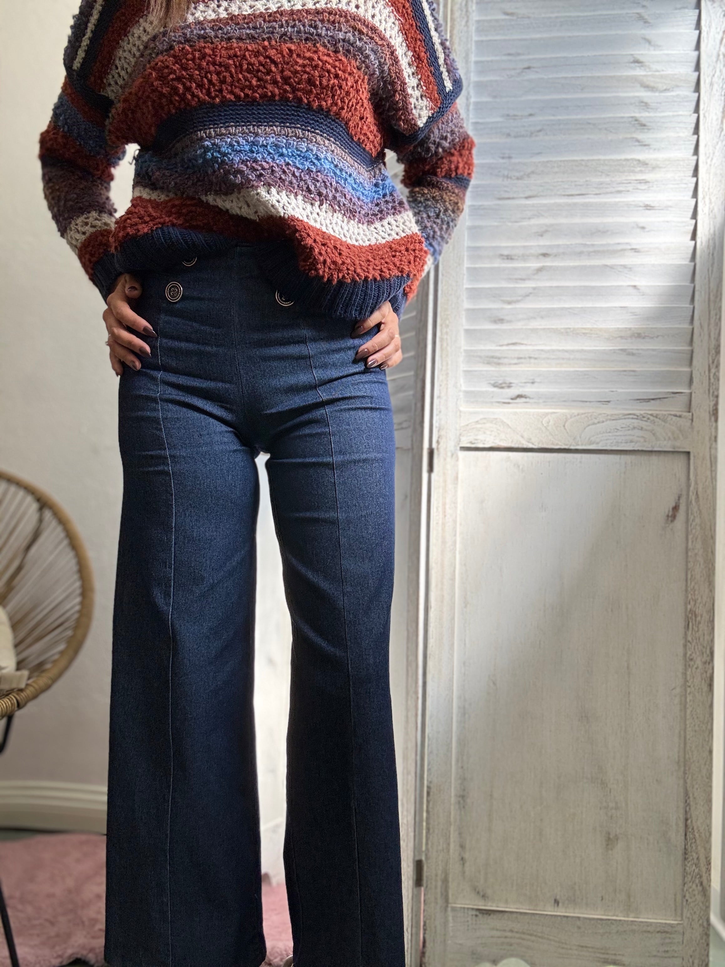 Il jeans 3/4 vita alta