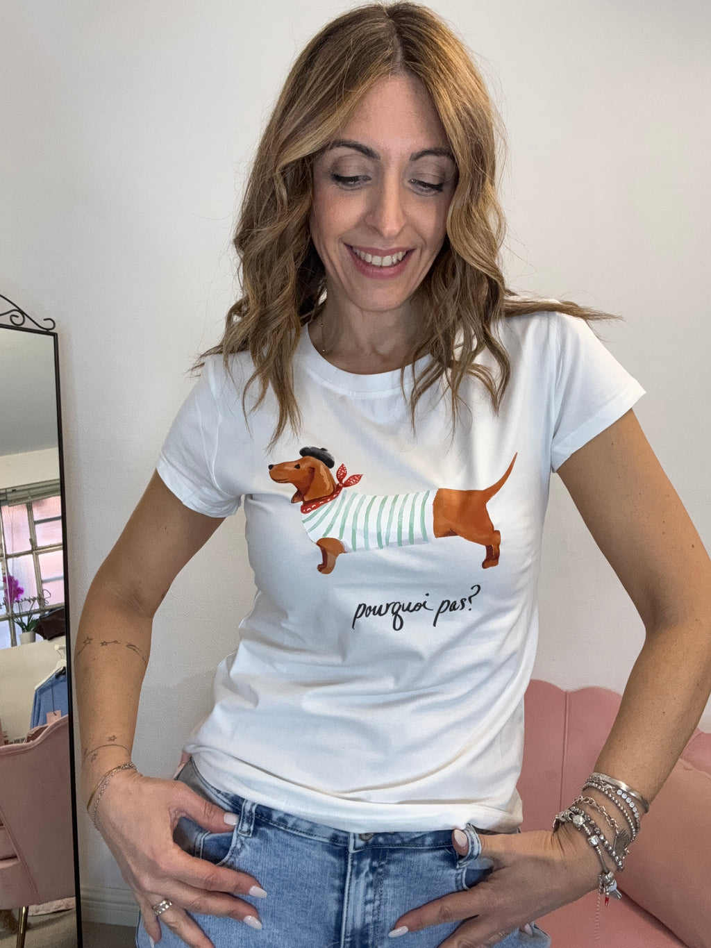 T shirt bassotto rigato