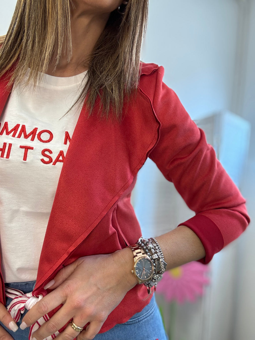 La giacchina alcantara senza zip