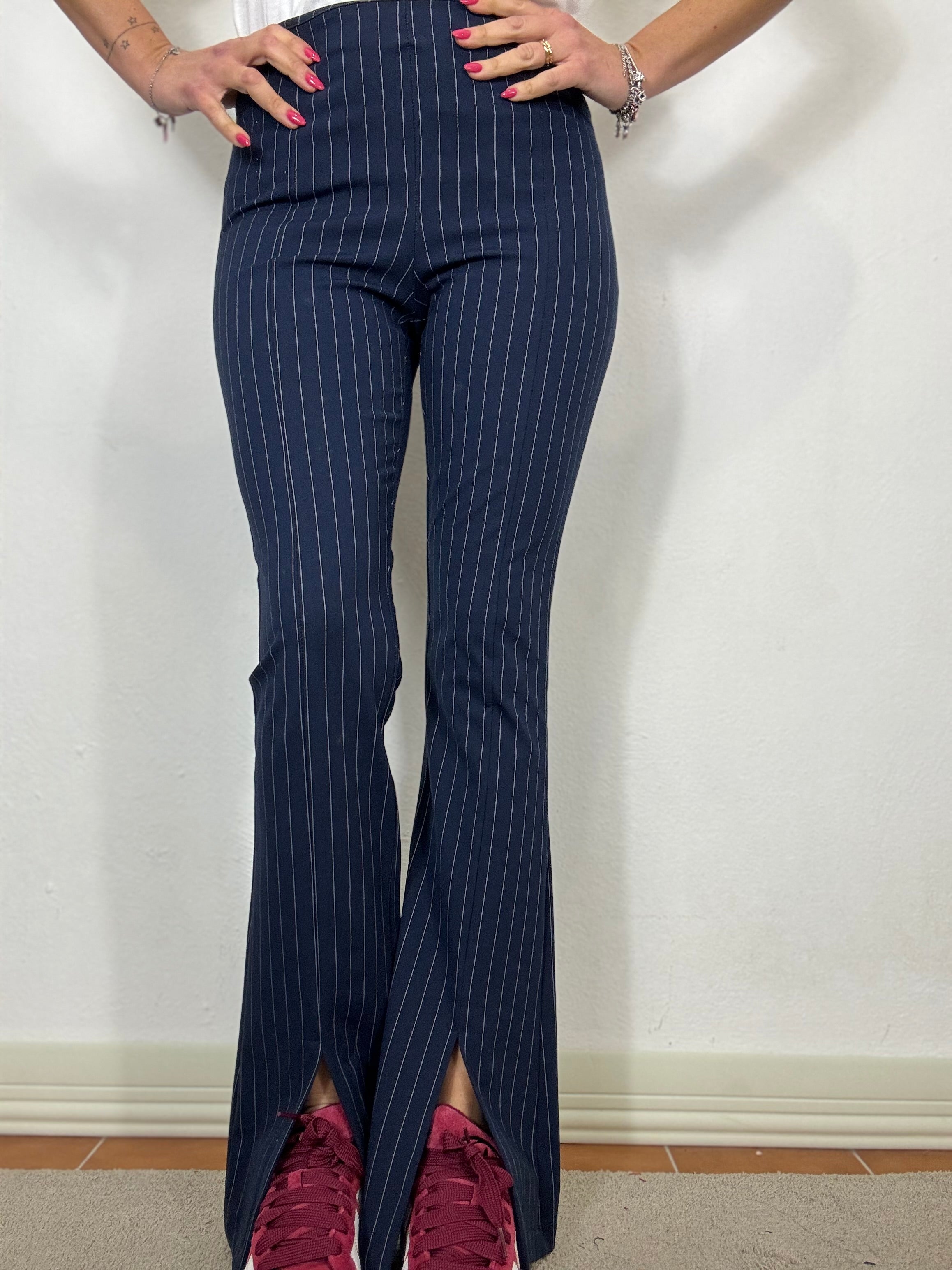 Il pantalone di viscosa gessato