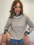 Il pull rigato cotonato