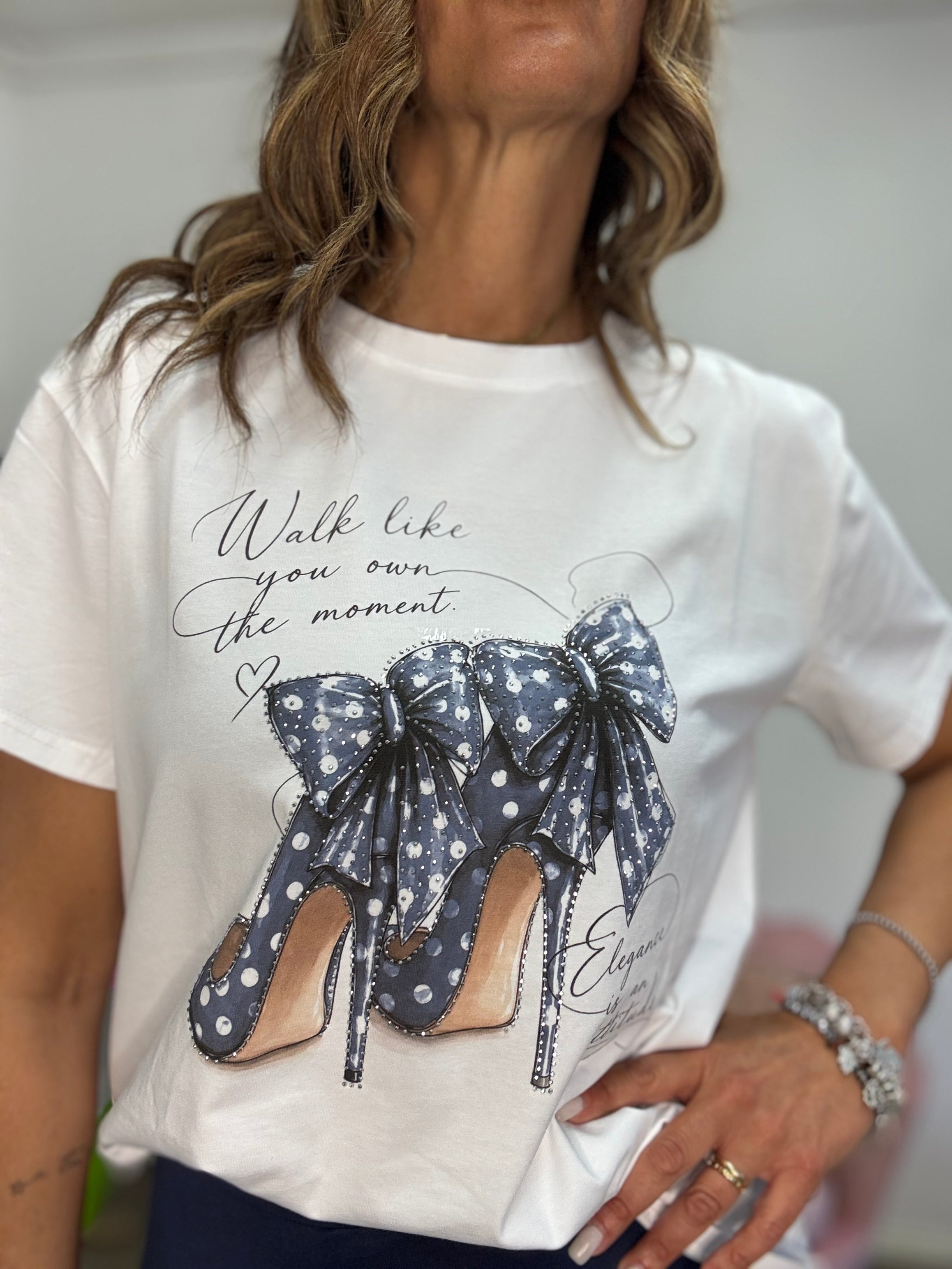 T-shirt decollte glitter