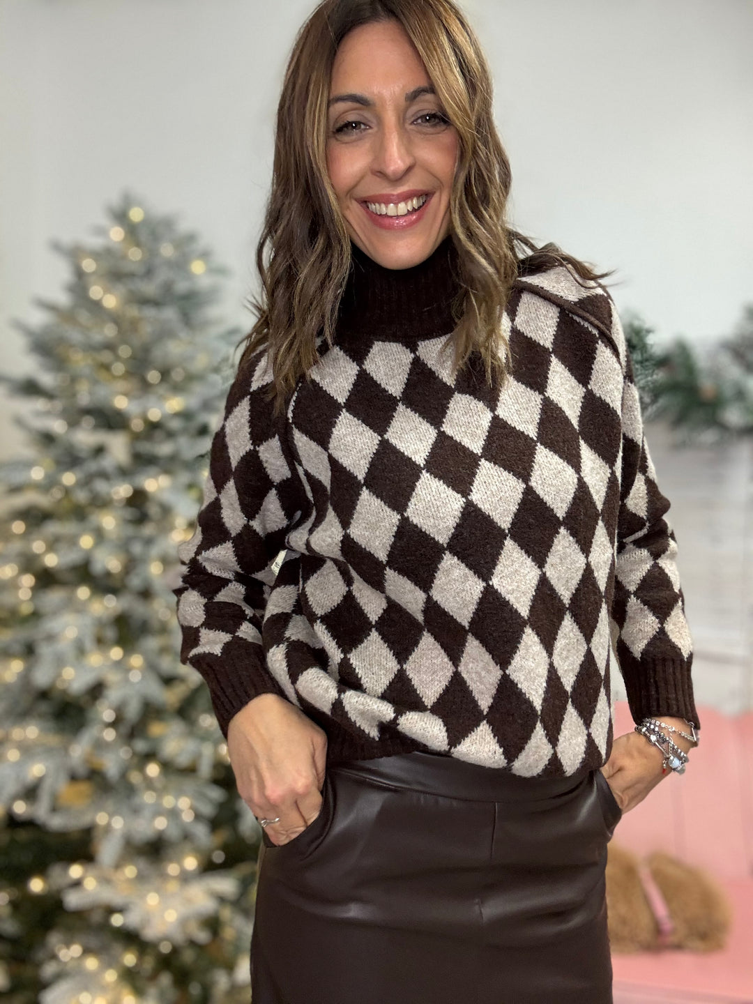 Il Pull scacchiera collo cratere