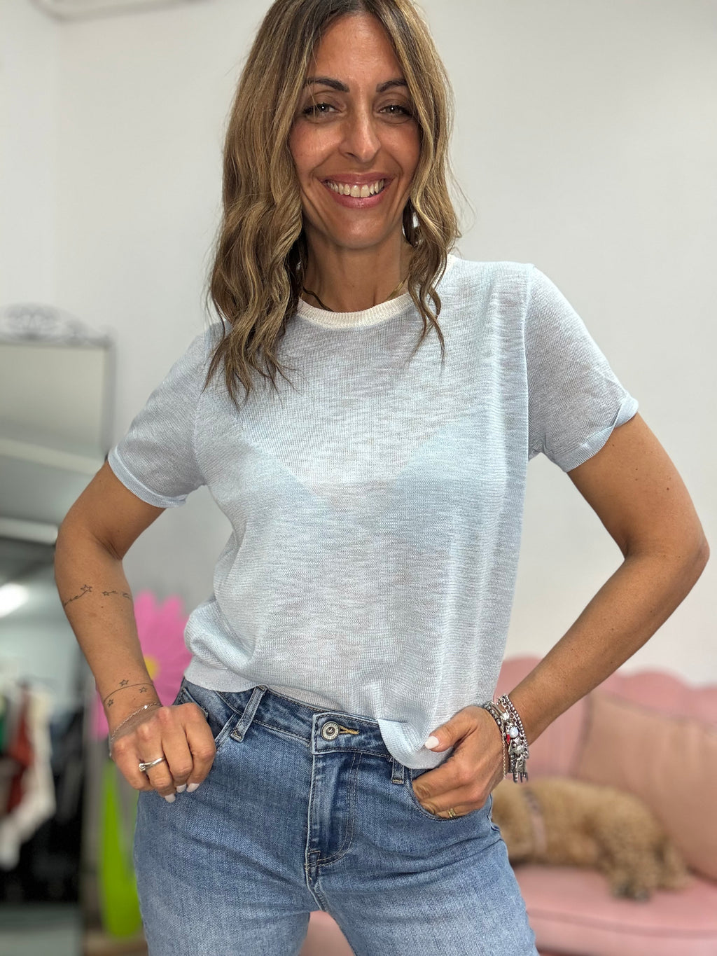 Il pull leggerissimo manica corta