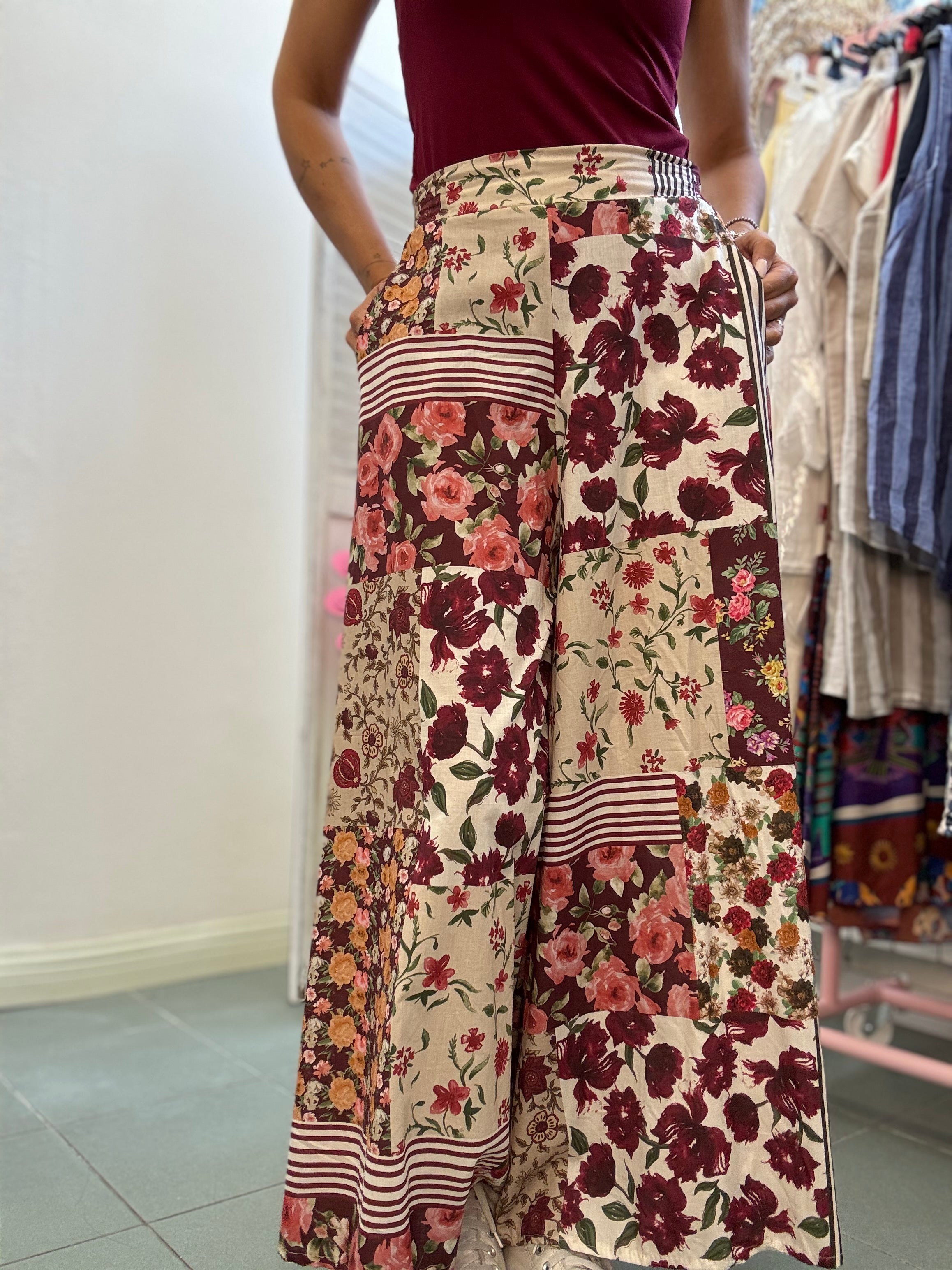 Il pantalone gonnellone fiorato