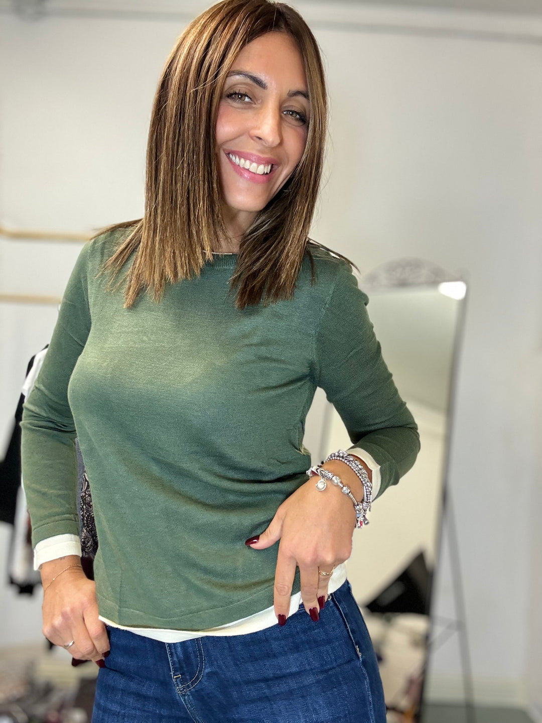 Il pull leggero sovrapposto