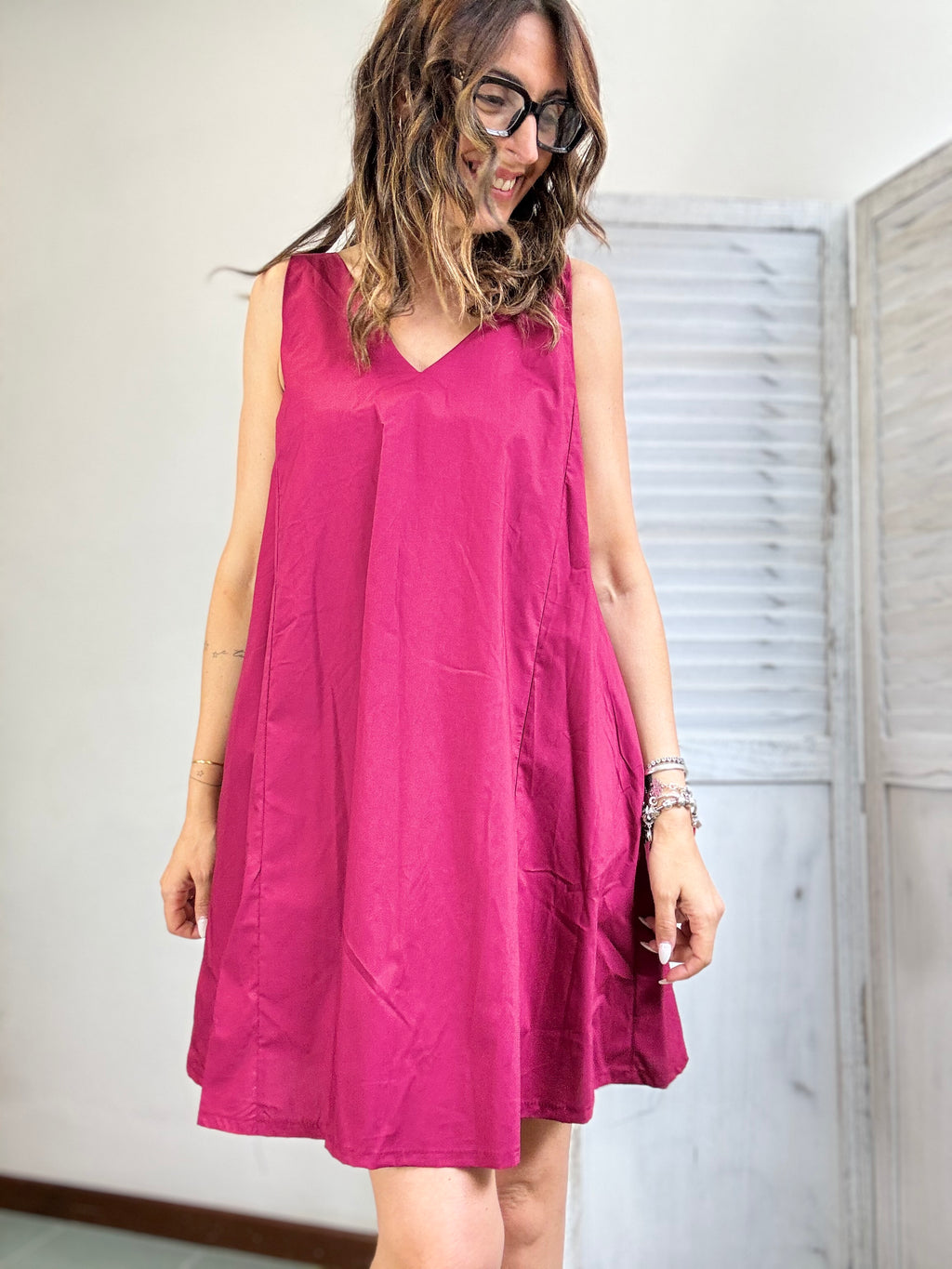 Abito cotone con fiocco dietro