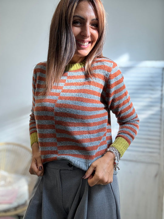 Il pull bicolore Lenny