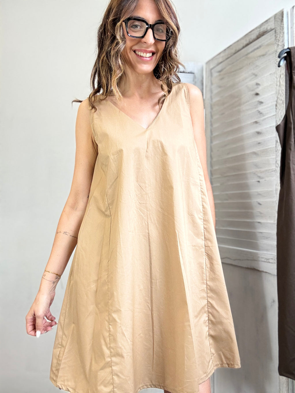 Abito cotone con fiocco dietro