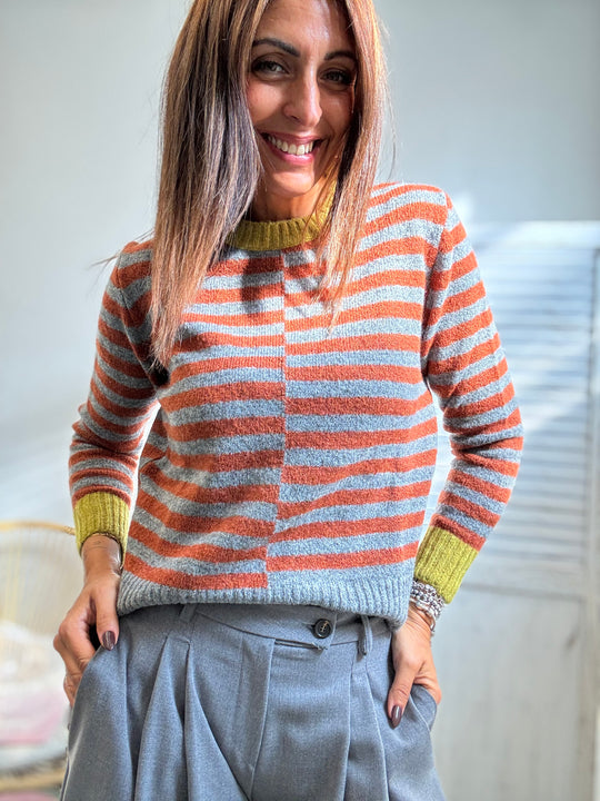 Il pull bicolore Lenny