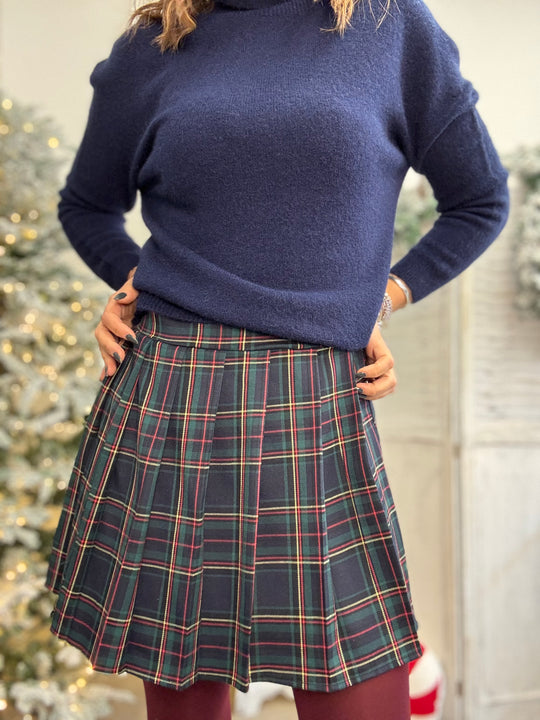 La gonnellina tartan col blu