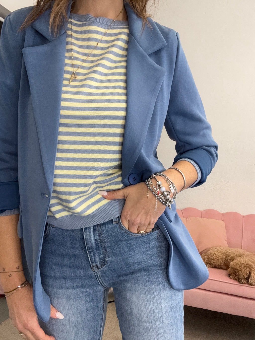 La giacca viscosa ad una bottone