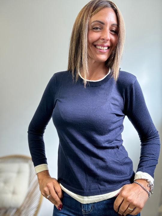 Il pull leggero sovrapposto