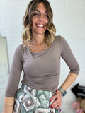 T-shirt basica manica a 3/4