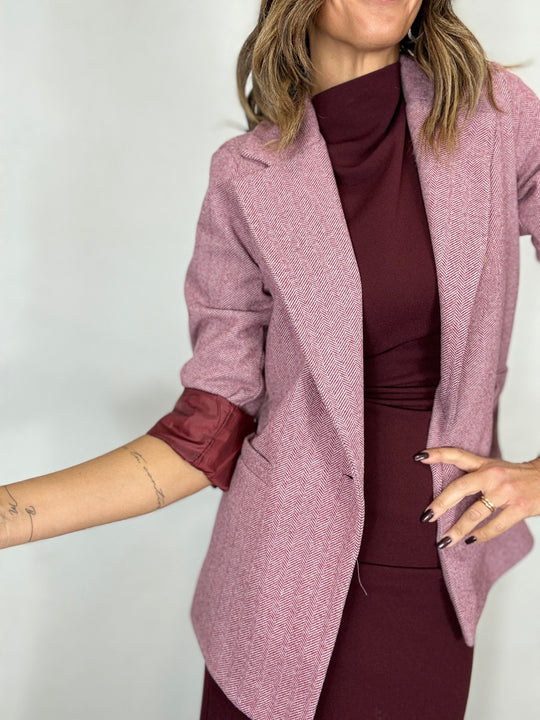 Il blazer spigato foderato