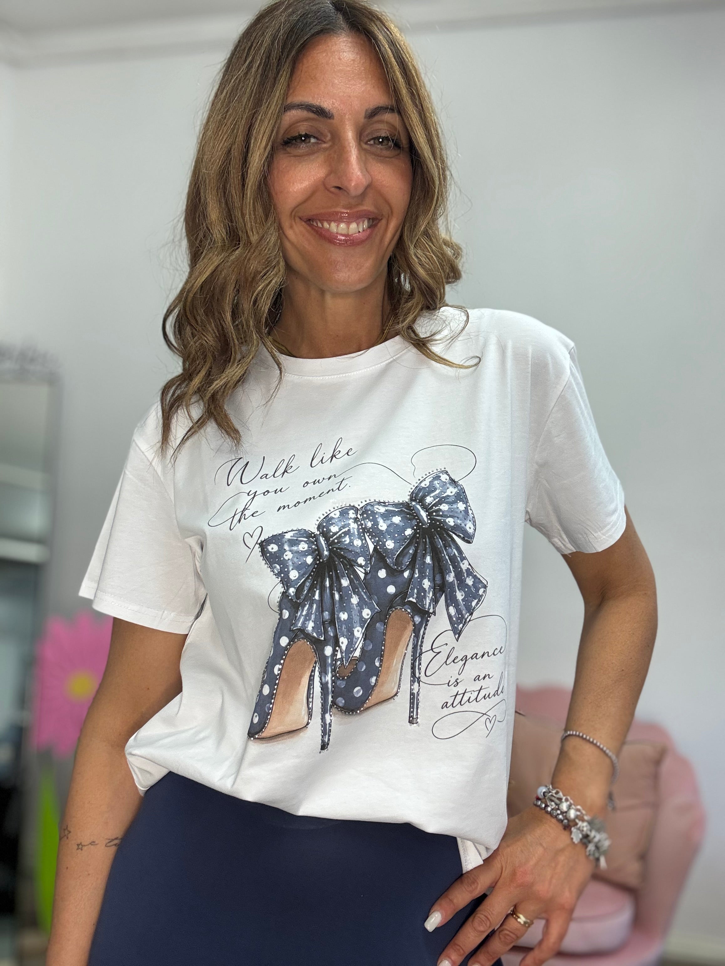 T-shirt decollte glitter