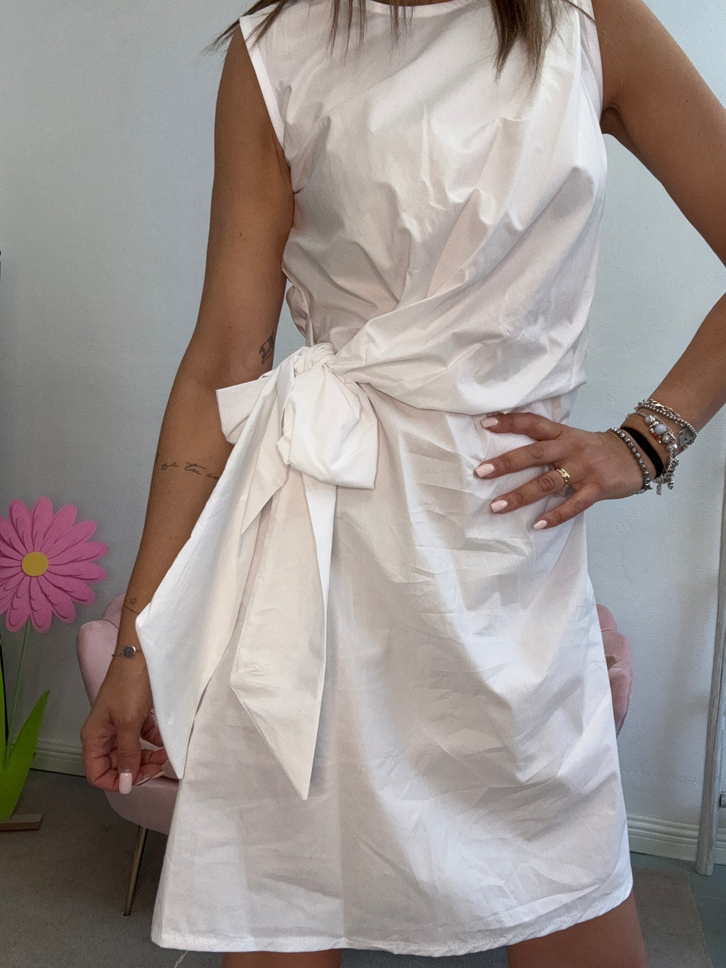 Abito col drapping cotone