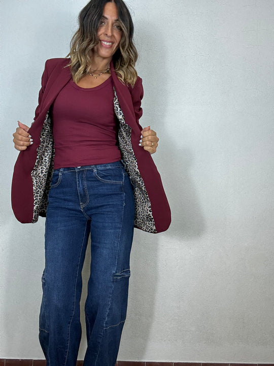 Il blazer Nina con l’interno animalier