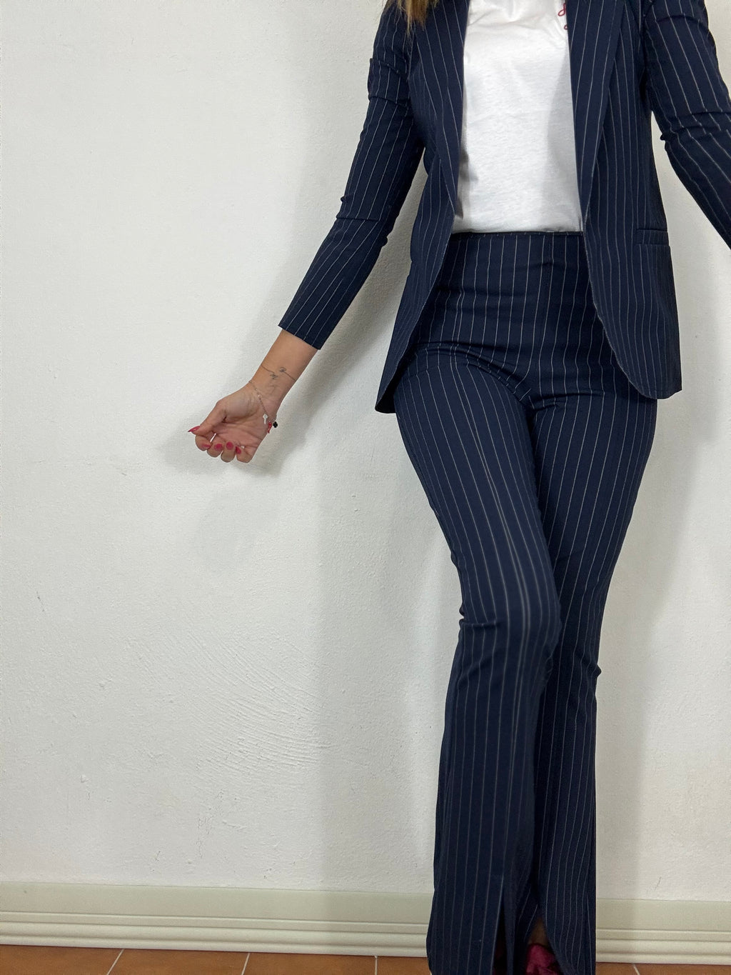 Il pantalone di viscosa gessato