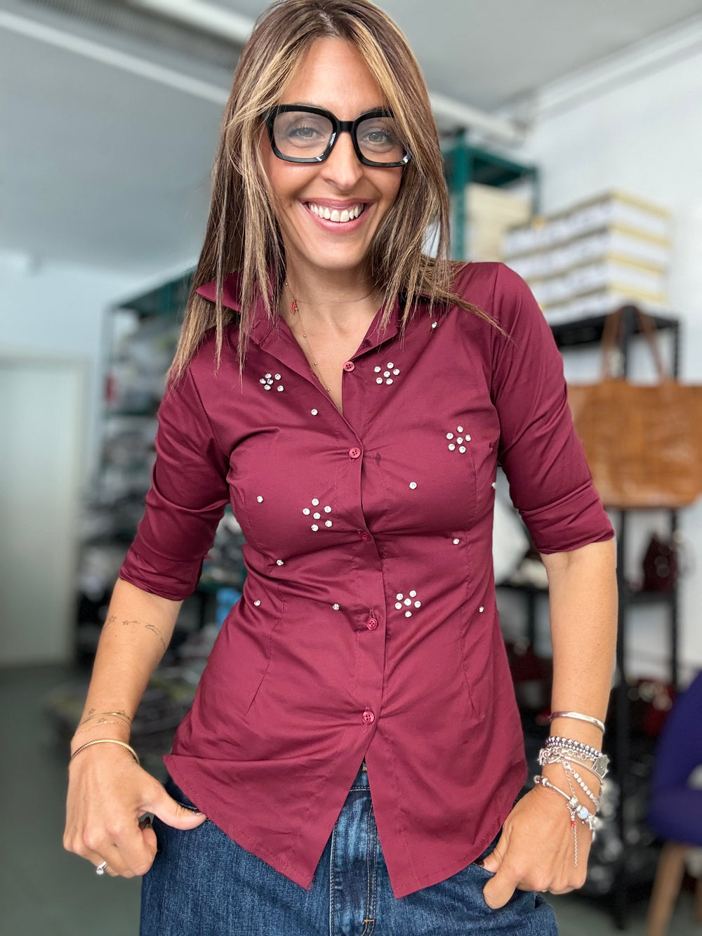Camicia con gli strasse
