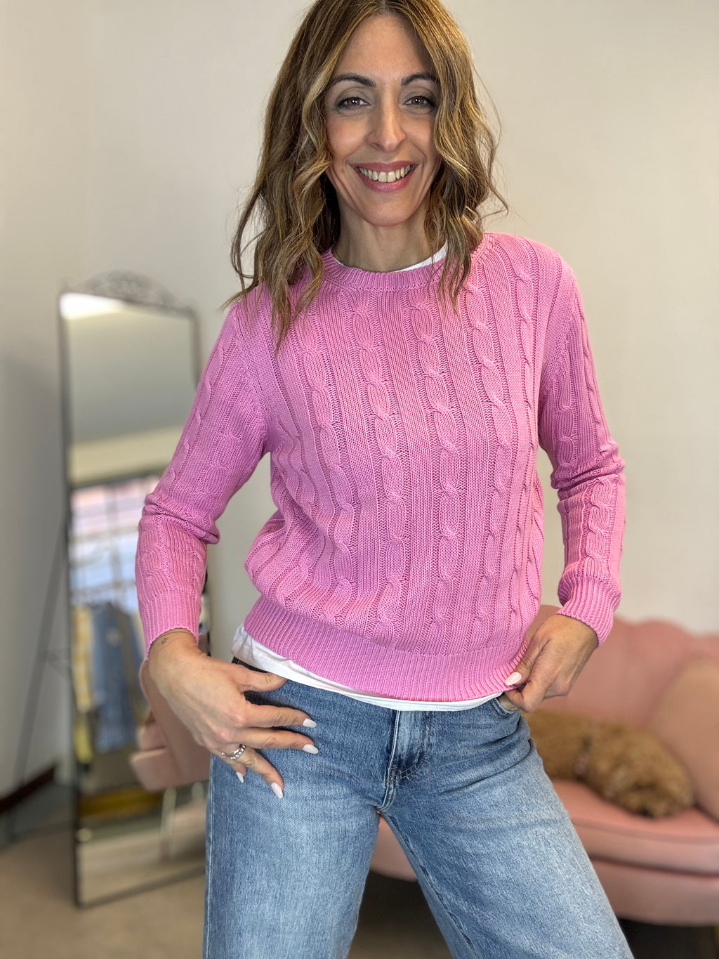 Pull in cotone con le trecce