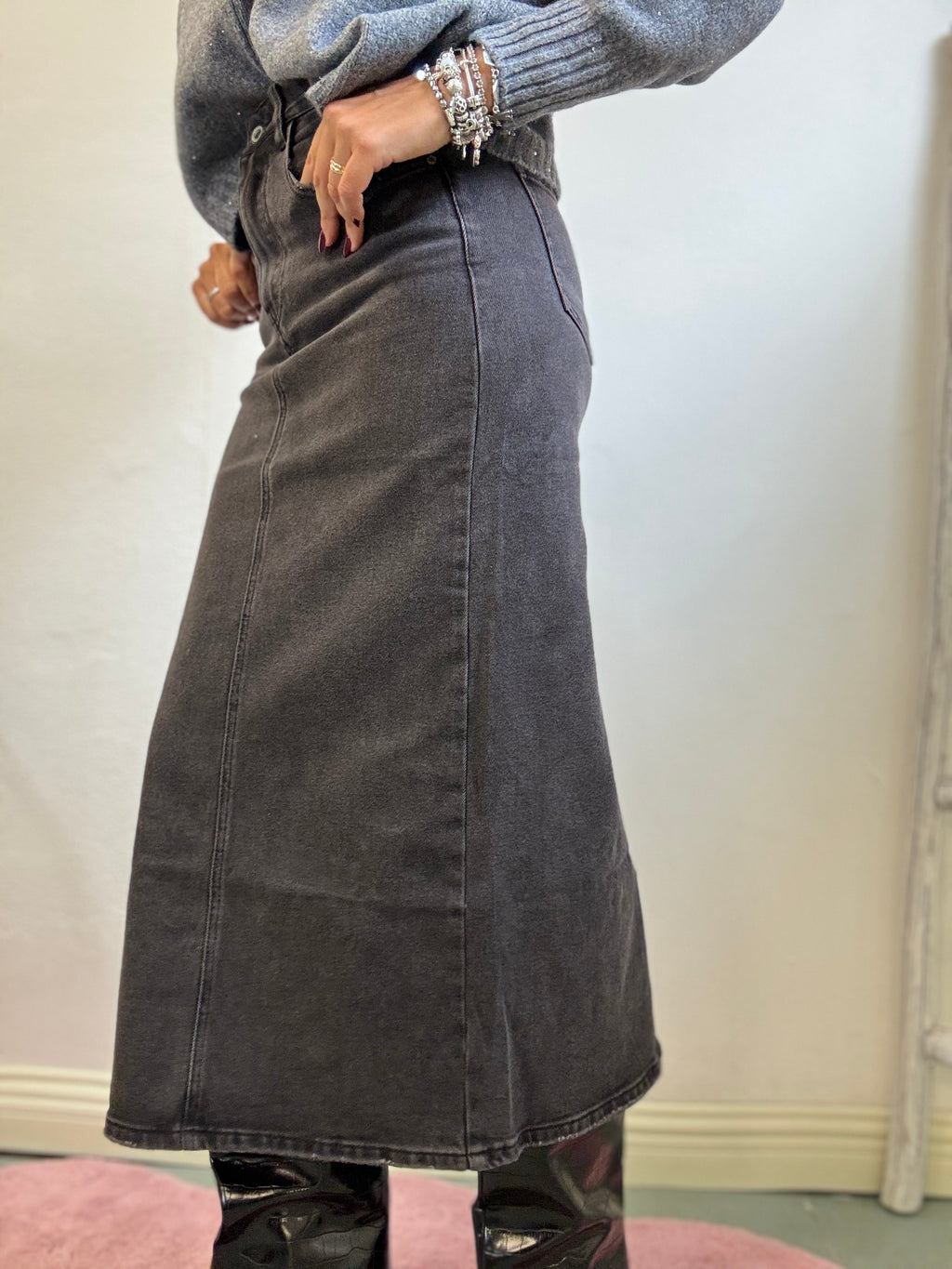 La gonna tubino Denim