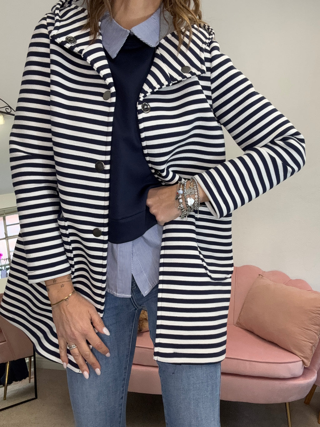 Il capotto rigato neoprene