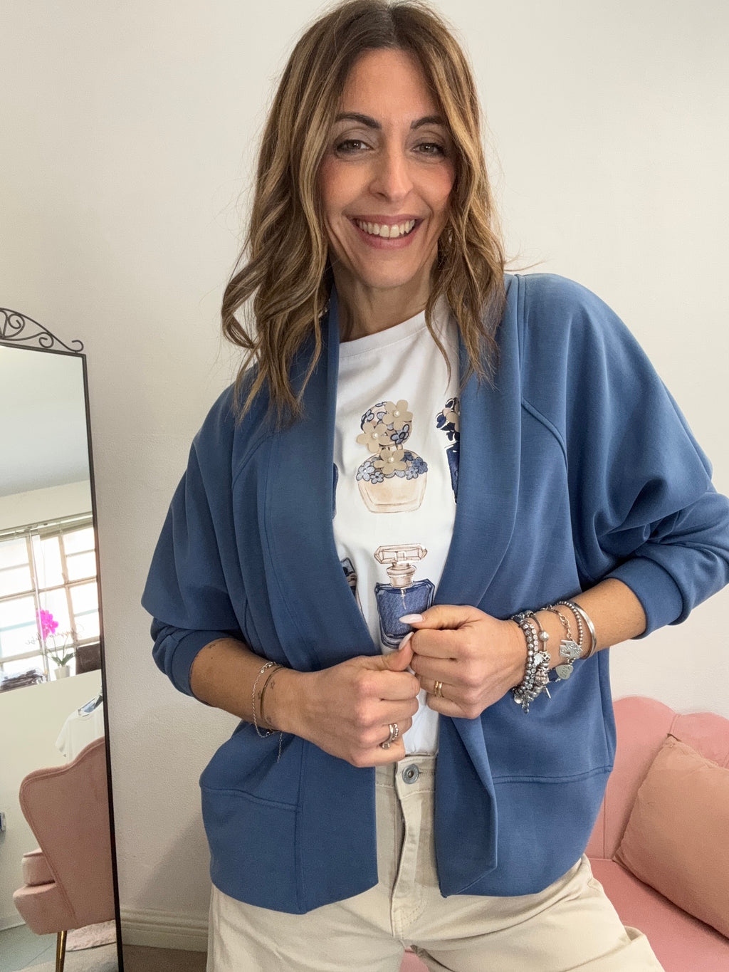 Cardigan giacca senza bottoni