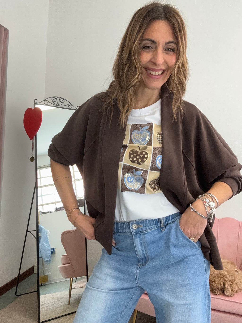 Cardigan giacca senza bottoni