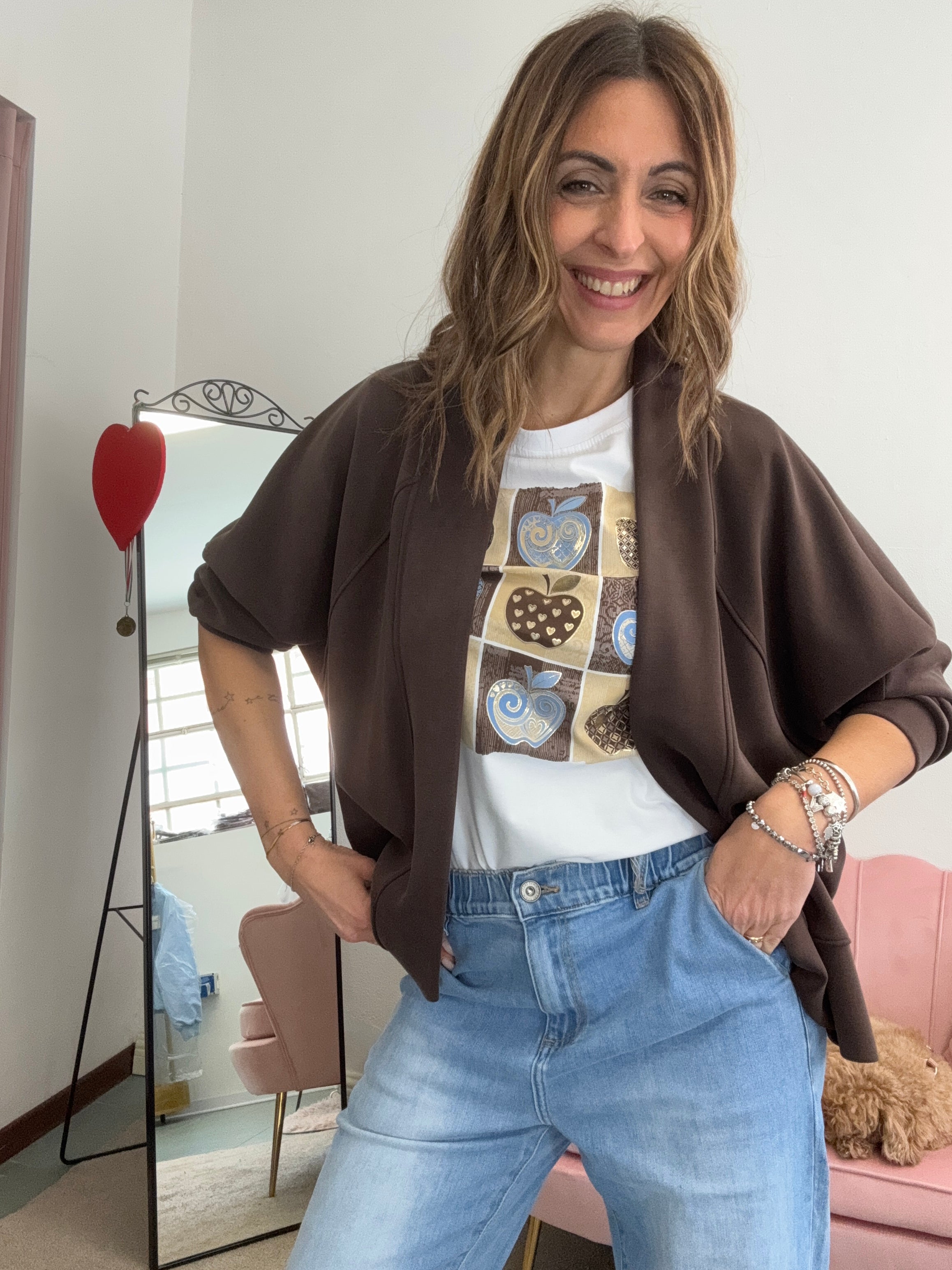 Cardigan giacca senza bottoni