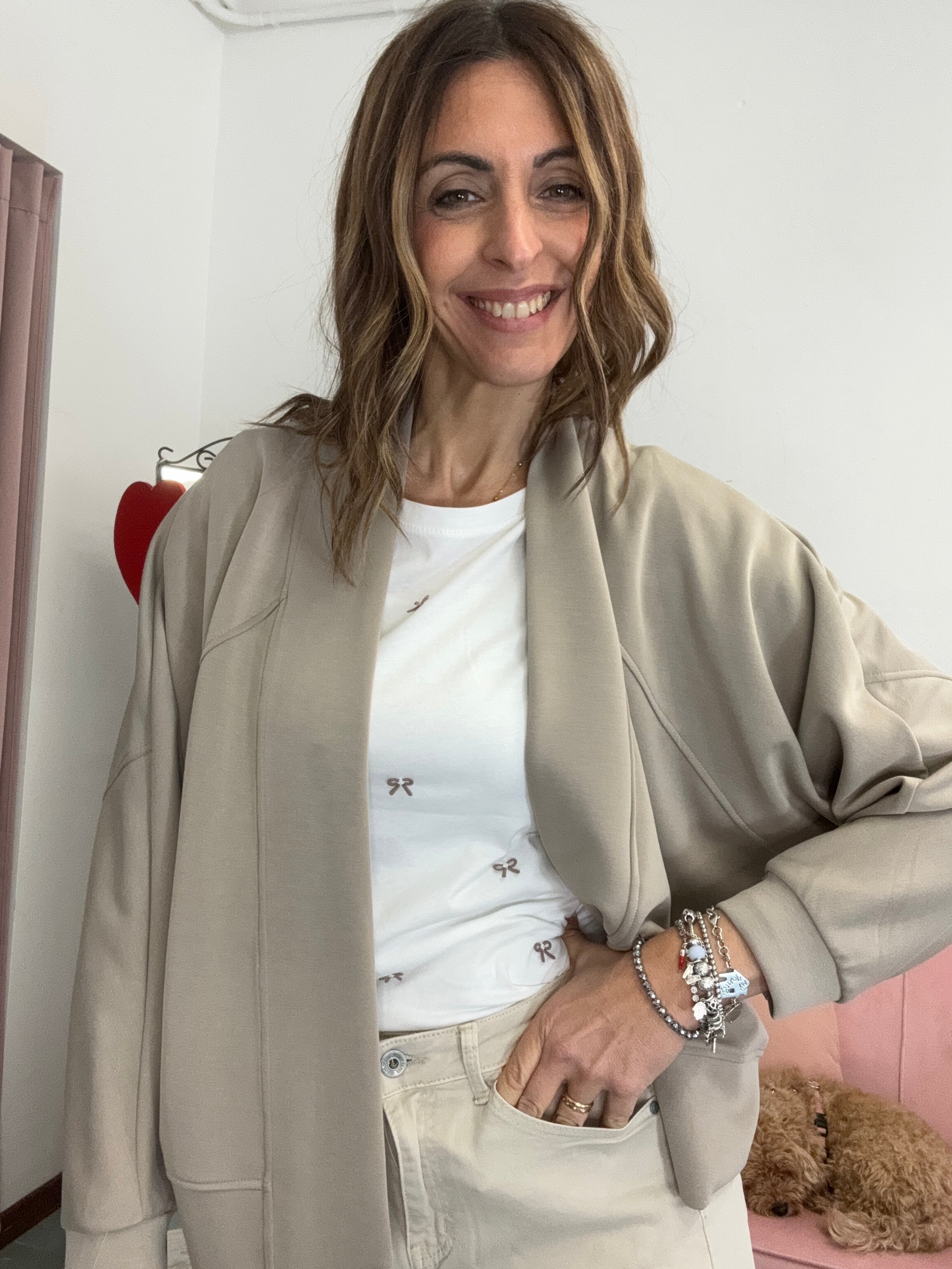 Cardigan giacca senza bottoni