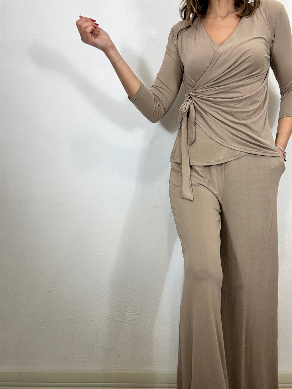 Pantaloni a costine in viscosa leggera