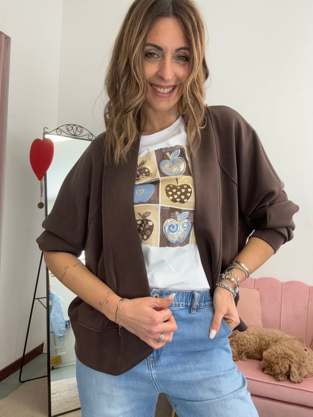 Cardigan giacca senza bottoni